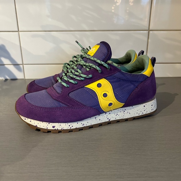 Saucony Jazz Original Purple and Yellow Sneakers - Picture 3 of 6